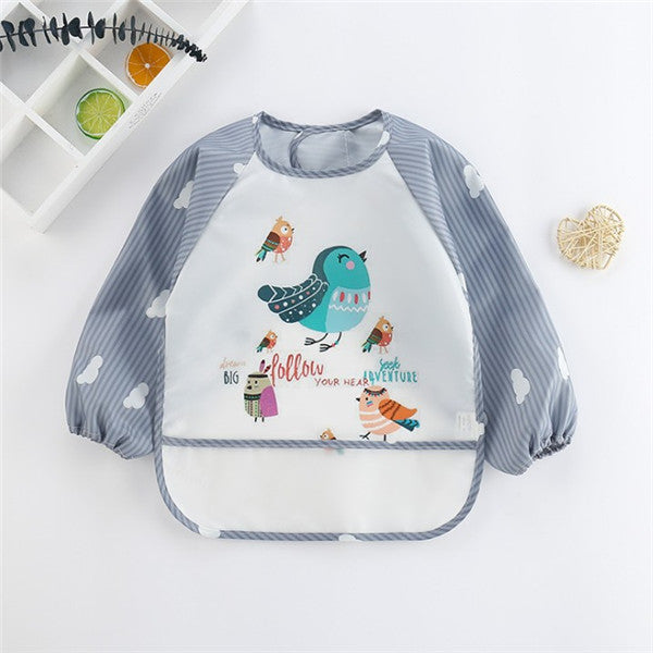 bavoir-bebe-a-manche-longue-facile-a-laver-motif-oiseaux-colores