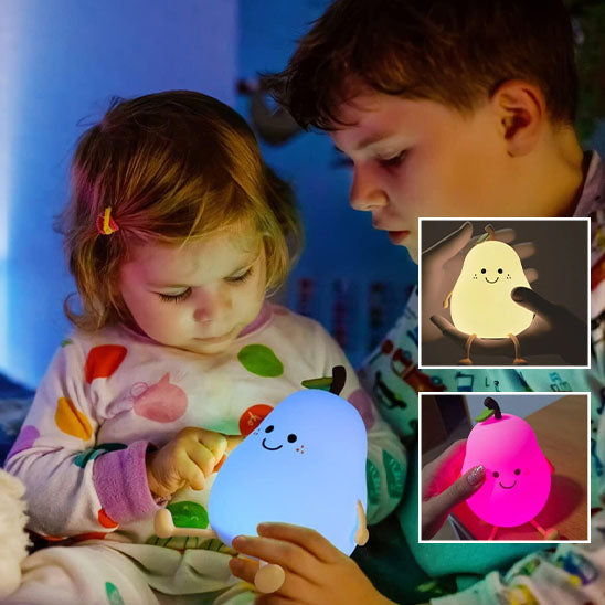 veilleuse-enfant-et-bebe-en-forme-de-poire-en-silicone-lumineux-pratique